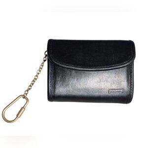 Coach Vintage Multifunction Leather Purse Wallet Keychain Black Hangtag #7219